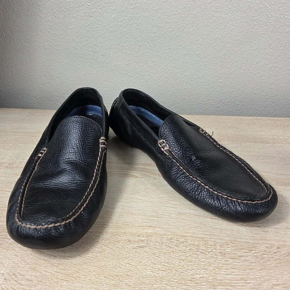 Polo Ralph Lauren Leather Driving Loafers Black Slip On Men's Sz 10? Moc Toe